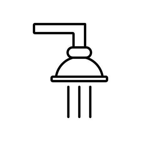 shower faucet icon over white background, line style, vector illustrationのイラスト素材