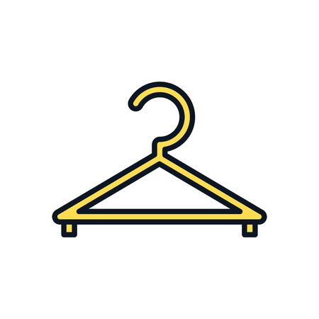 clothes hanger icon over white background, color line style, vector illustrationのイラスト素材