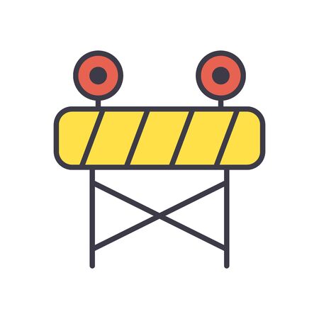 barrier fill style icon design of Construction working maintenance workshop repairing progress labor and industrial theme Vector illustrationのイラスト素材
