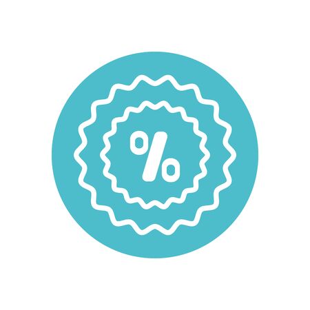 sale with percentage symbol icon over white background, block line style, vector illustrationのイラスト素材