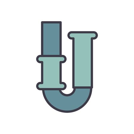 metal tube fill style icon design of Construction working maintenance workshop repairing progress labor and industrial theme Vector illustrationのイラスト素材