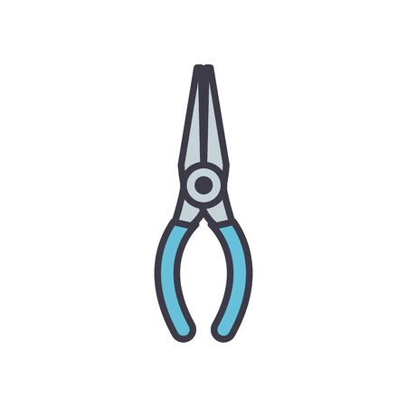 pliers fill style icon design of Construction working maintenance workshop repairing progress labor and industrial theme Vector illustrationのイラスト素材