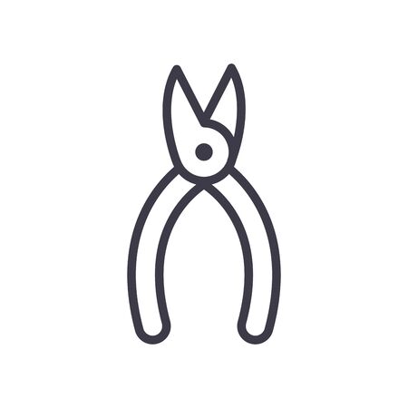 pliers line style icon design of Construction working maintenance workshop repairing progress labor and industrial theme Vector illustrationのイラスト素材