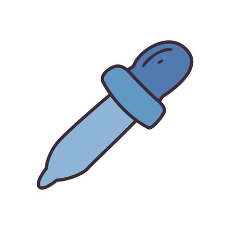 Dropper fill style icon design, Chemistry science laboratory research technology biology equipment and test theme Vector illustrationのイラスト素材
