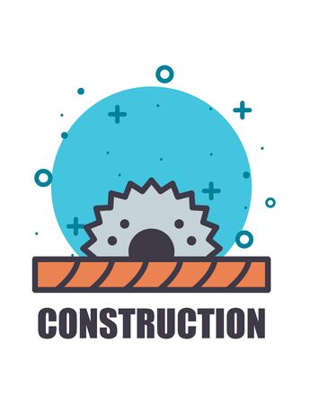 Saw design of Construction working maintenance workshop repairing progress labor and industrial theme Vector illustrationのイラスト素材
