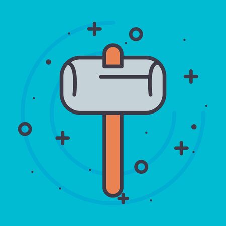 Hammer design of Construction working maintenance workshop repairing progress labor and industrial theme Vector illustrationのイラスト素材