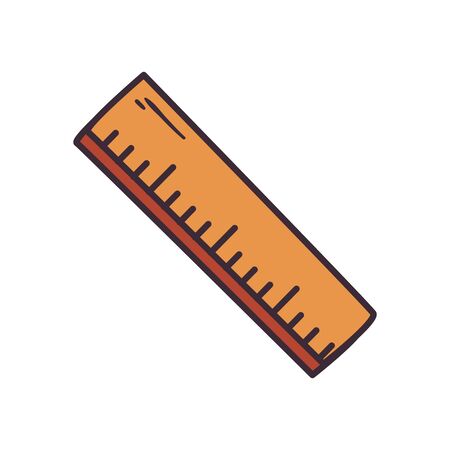 Ruler fill style icon design, Instrument tool work measurement and distance theme Vector illustrationのイラスト素材