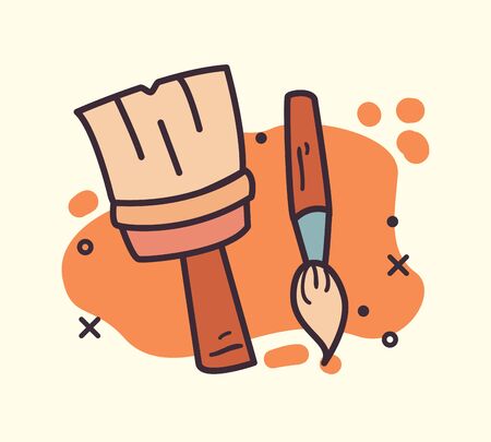 Paint brushes design, Art creativity tool and work theme Vector illustrationのイラスト素材