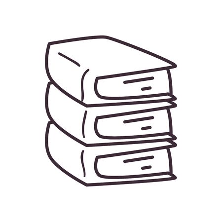 books line style icon design, Education literature read library school university information learning and text theme Vector illustrationのイラスト素材