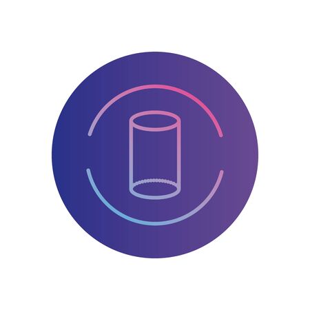 cylinder inside circle gradient style icon design, futuristic virtual technology modern innovation digital entertainment tech and simulation theme Vector illustrationのイラスト素材