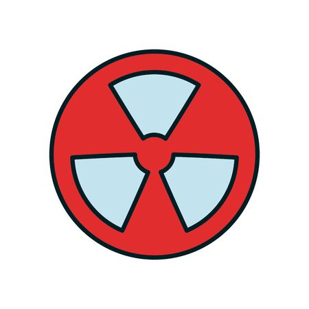 Biohazard line and fill style icon design, Virus bacterium organism molecule microbe cell disease illness health medical and infection theme Vector illustrationのイラスト素材