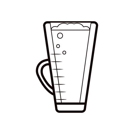 Coffee cup line style icon design of time drink breakfast beverage shop morning store aroma and caffeine theme Vector illustrationのイラスト素材