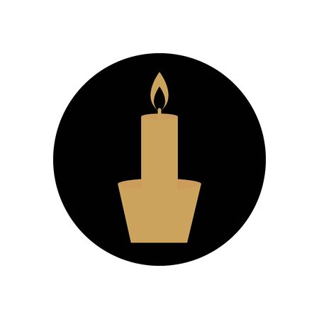 ramadan concept, candle icon over white background, block line style, vector illustrationのイラスト素材