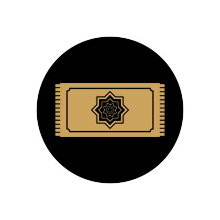 ramadan concept, prayer rug icon over white background, block line style, vector illustrationのイラスト素材