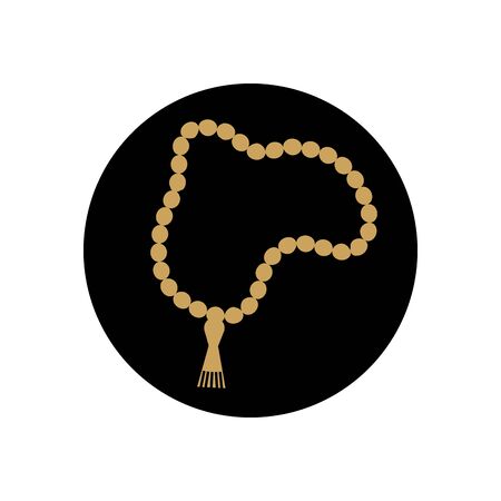 ramadan rosary icon over white background, block line style, vector illustrationのイラスト素材
