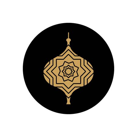 eid mubarak concept, arabic decorative object over white background, block style, vector illustrationのイラスト素材