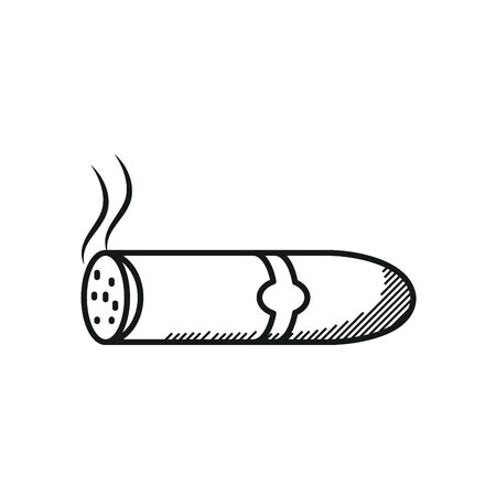 tobacco icon over white background, line style, vector illustrationのイラスト素材