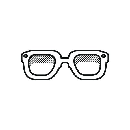 sunglasses icon over white background, line and fill style, vector illustrationのイラスト素材
