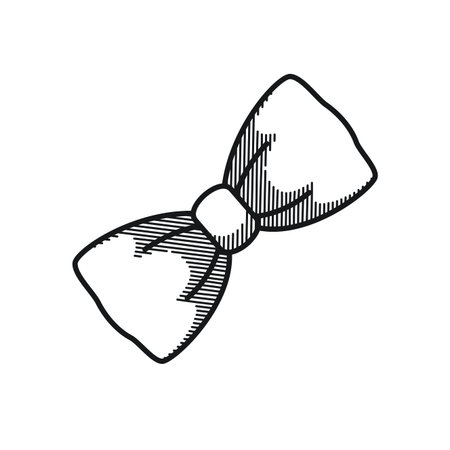 Happy fathers day concept, bow tie icon over white background, line style, vector illustrationのイラスト素材