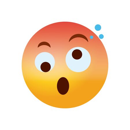 Emojis coronavirus concept, crazy emoji icon over white background, gradient style, vector illustrationのイラスト素材