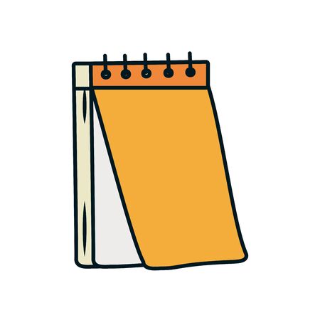 memo pad icon over white background, line and fill style, vector illustrationのイラスト素材