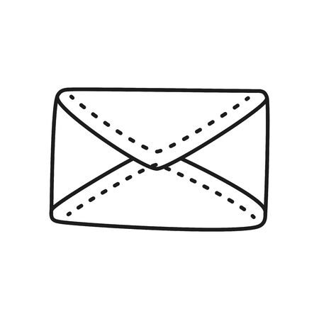 envelope icon over white background, line style, vector illustrationのイラスト素材