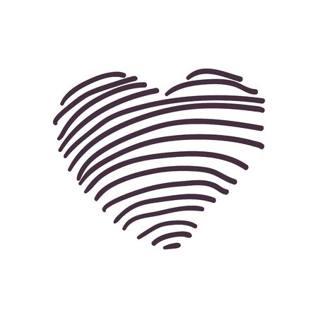 Striped heart line style icon design of love passion and romantic theme Vector illustrationのイラスト素材