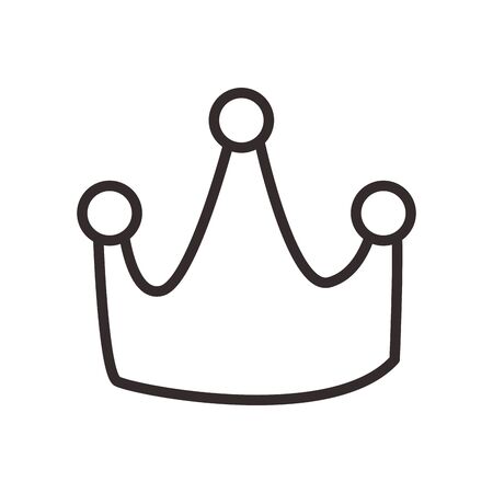 Crown line style icon design, Royal king queen luxury jewelry kingdom and coronation theme Vector illustrationのイラスト素材
