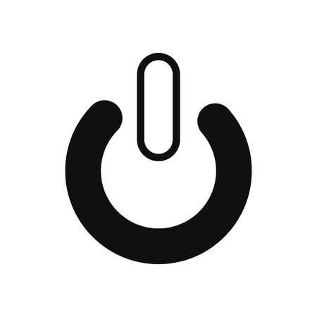 power button icon over white background, silhouette style, vector illustrationのイラスト素材