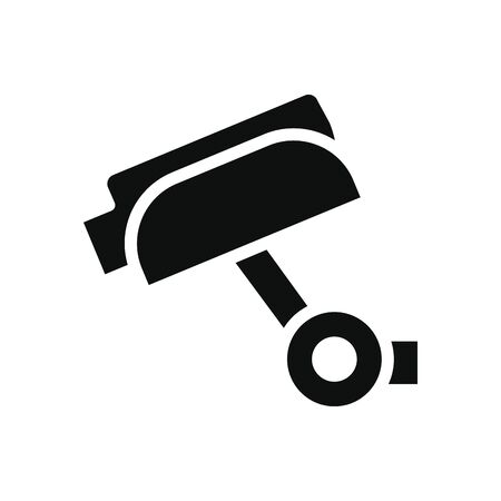 security camera icon over white background, silhouette style, vector illustrationのイラスト素材