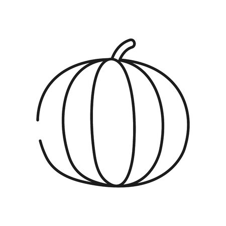 pumpkin icon over white background, line style icon set, vector illustrationのイラスト素材
