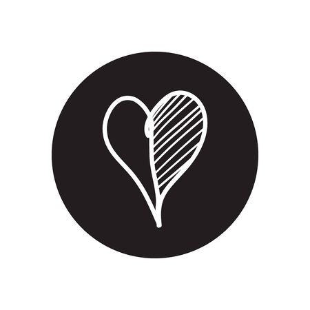 heart with beautiful design over white background, line block style, vector illustrationの写真素材