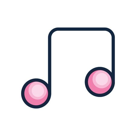 user interface concept, music symbol icon over white background, line color style, vector illustrationの写真素材