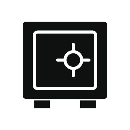 strongbox icon over white background, silhouette style, illustrationの写真素材