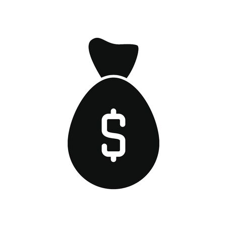 money bag icon over white background, silhouette style, illustrationの写真素材