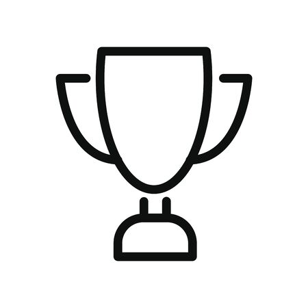 trophy cup icon over white background, line style, illustrationの写真素材