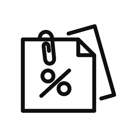 sticky notes with percentage symbol over white background, line style, illustrationの写真素材