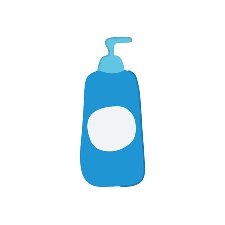 antibacterial gel bottle icon over white background, flat style, vector illustrationの写真素材