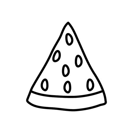 watermelon icon over white background, line style, vector illustrationの写真素材