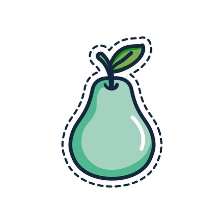 patches concept, pear icon over white background, line color style, vector illustrationの写真素材