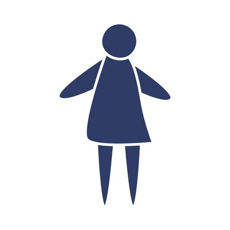 pictogram woman standing icon over white background, line style, vector illustrationの写真素材