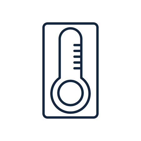 thermometer icon over white background, line style, vector illustrationの写真素材