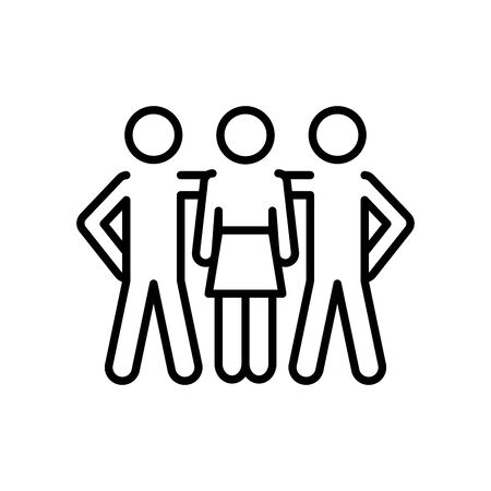group of pictogram men and man icon over white background, line style, vector illustrationの写真素材