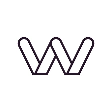 Abstract w shape line style icon design, Logo brand and corporate theme Vector illustrationの写真素材