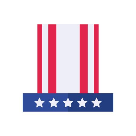 Usa flag hat flat style icon design, United states independence day country and national theme Vector illustrationの写真素材