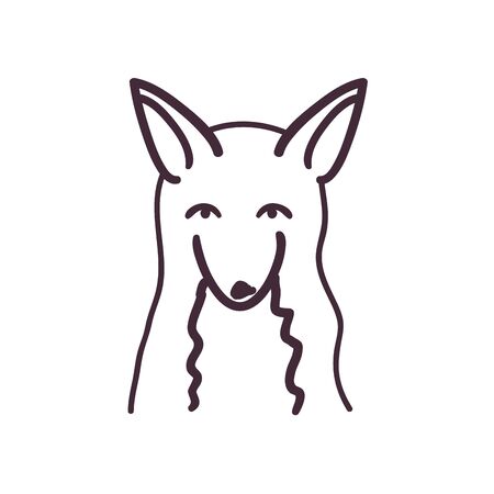 polar fox cartoon line style icon design, Animal zoo and life theme Vector illustrationの写真素材