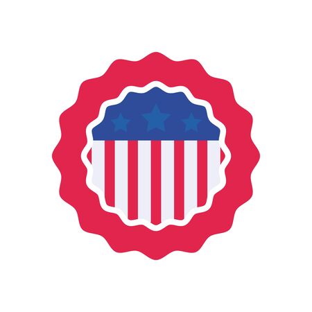 Usa flag seal stamp flat style icon design, United states independence day country and national theme Vector illustrationの写真素材