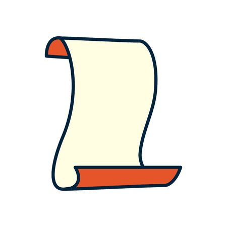 blank parchment icon over white background, line and fill style, vector illustrationの写真素材