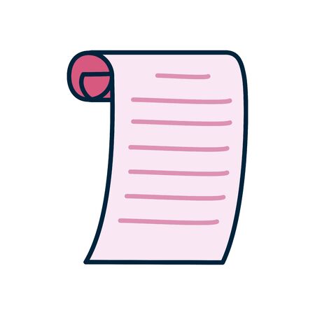 parchment icon over white background, line and fill style, vector illustrationの写真素材