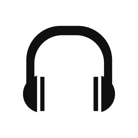 headphones icon over white background, silhouette style, vector illustrationの写真素材